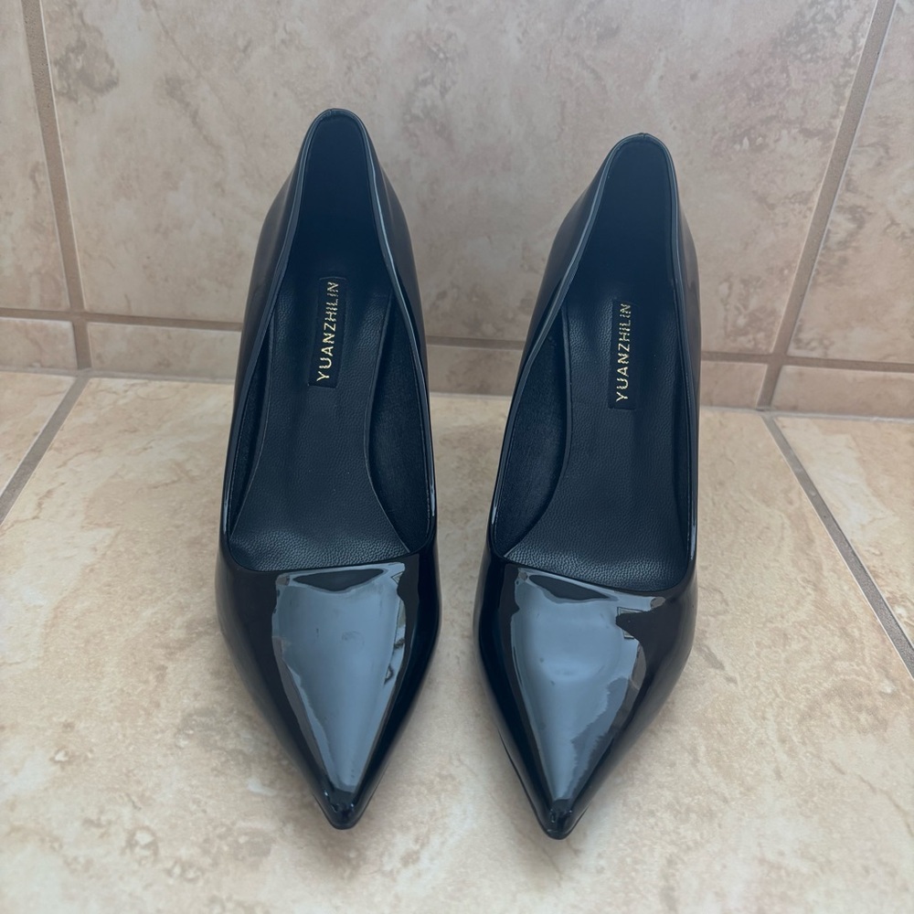 Sophisticated Black Patent Leather Heels